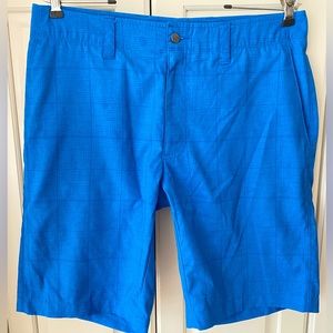 Callaway Golf Shorts Blue Plaid Performance Lightweight men's 32